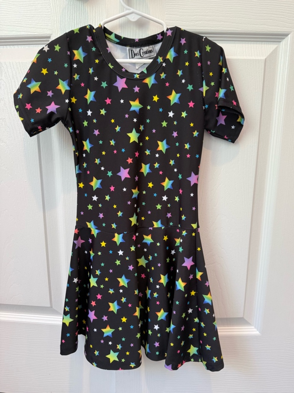 New Dori Creations Black Star Print Short Sleeve Dress Size 6